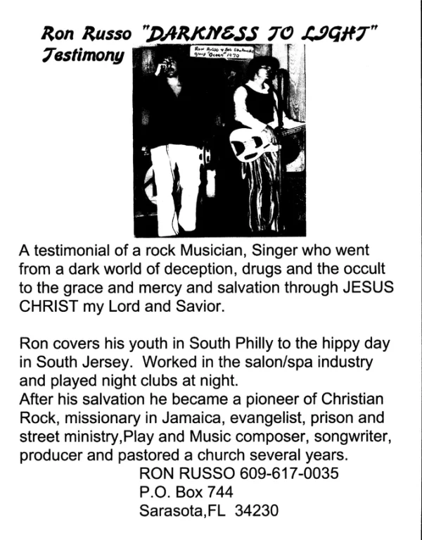 DARKNESS TO LIGHT Testimonial CD with Ron Russo - Image 2